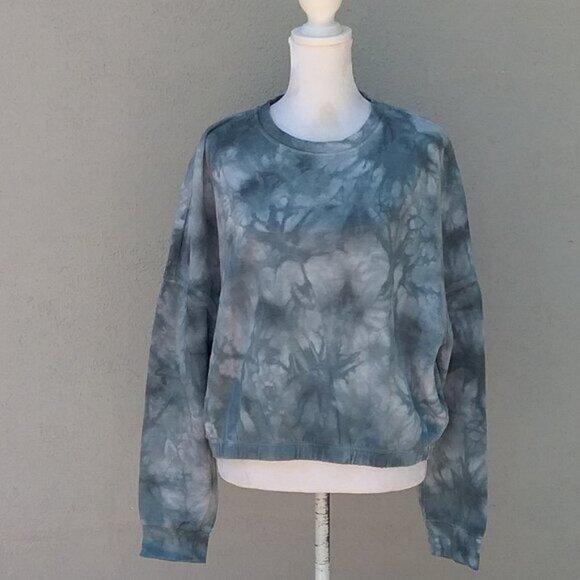 Garage Sweatshirt Women's Top Cropped Large Tie-Dye Y2K 80;s - Picture 4 of 6